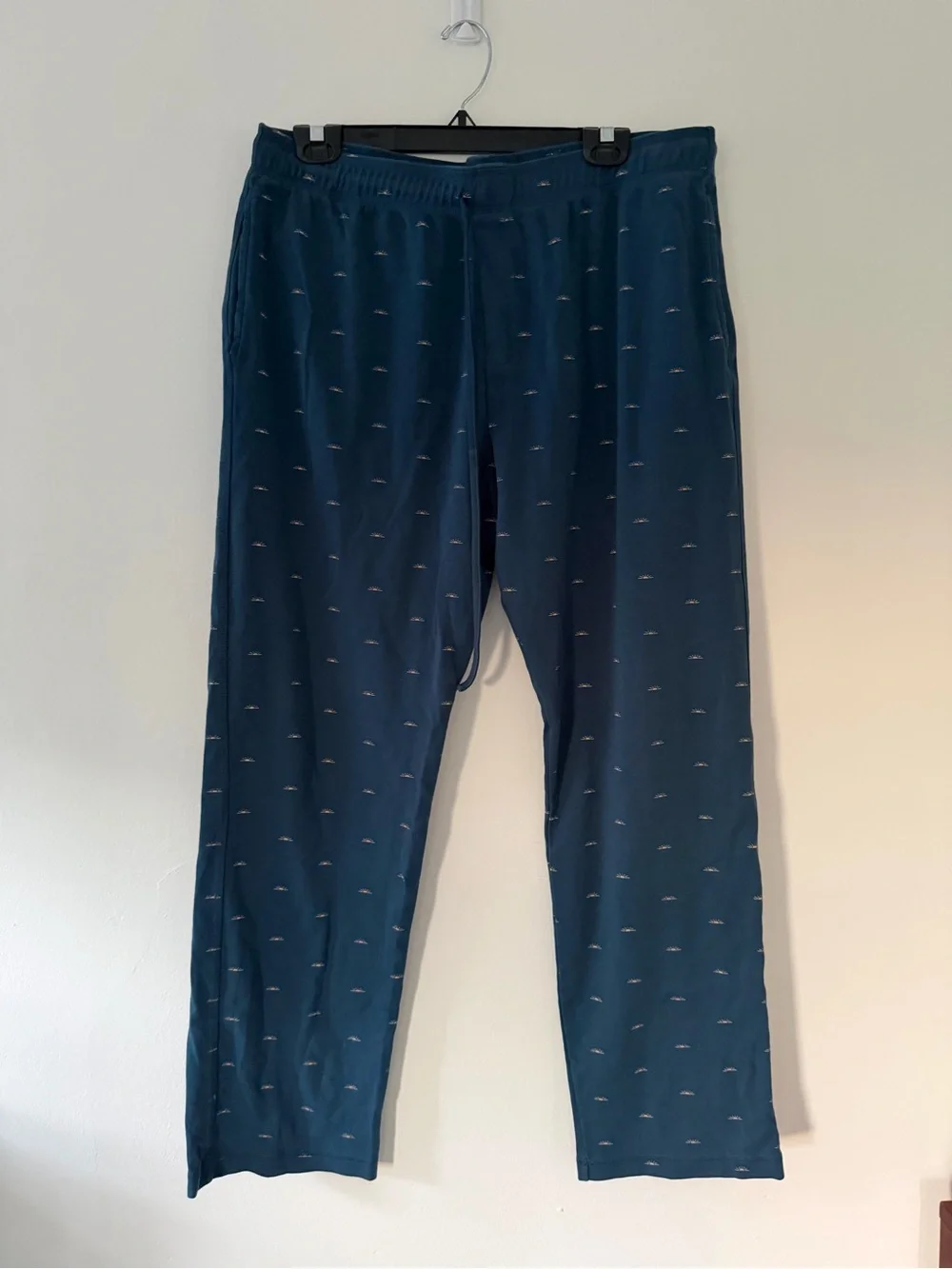 Faherty x Roller Rabbit Simon Blue Mini Wave Pajama Pants Mens Size XL Lounge